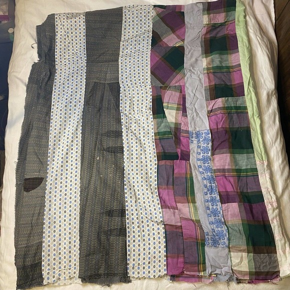 Vintage Start of a quilt project hand pieced 83" x 70" maybe 1960’s - Picture 6 of 12